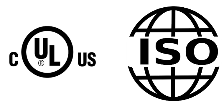 UL and ISO certification marks